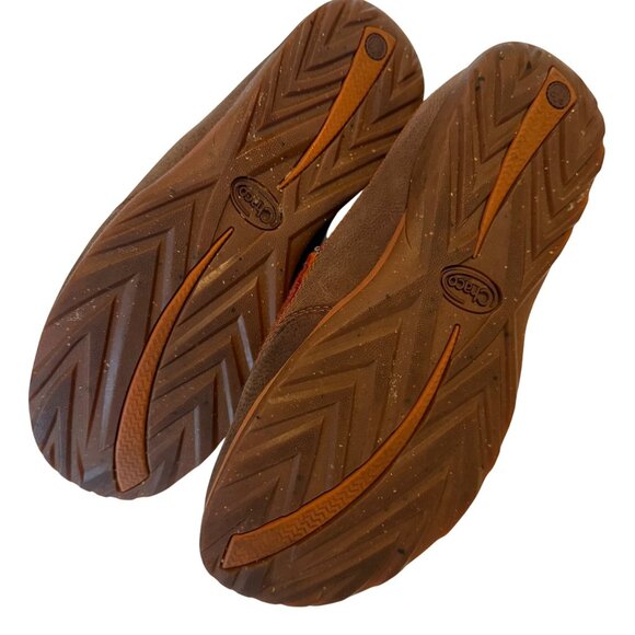 SIZE 10 Womens Chaco Quinn Wool Leather Clogs Mules Brick Red Orange Brown - Picture 11 of 12
